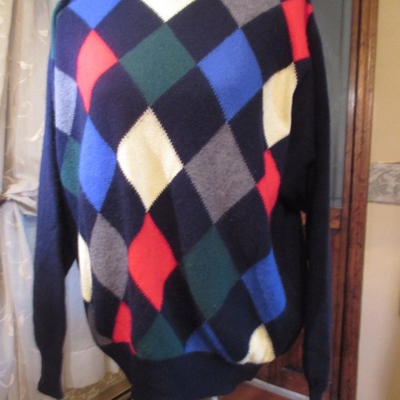 Argyle Men's Sweater/Wool-Angora Blend/42/Norm Thompson - Picture 1 of 5